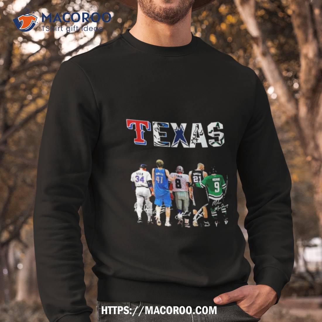 Texas Sports Team Nolan Ryan Dirk Nowitzki Troy Aikman Tim Duncan And Mike Modano Signatures Shirt Texas Sports Team Nolan Ryan Dirk Nowitzki Troy Aikman Tim Duncan And Mike Modano Signatures Shirt