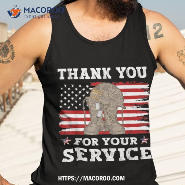 Thank You For Your Service Veteran Us Flag Shirt