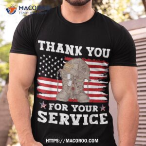 thank you for your service veteran us flag shirt tshirt