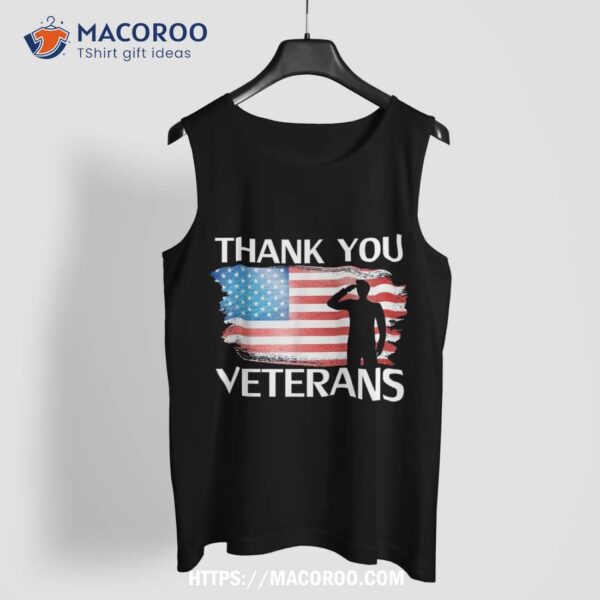 Thank You Veterans Combat Boots Dog Tags Veteran Day Shirt