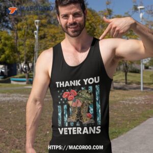 thank you veterans combat boots poppy flower veteran day shirt tank top 1