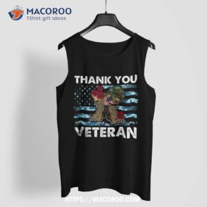 thank you veterans combat boots poppy flower veteran day shirt tank top