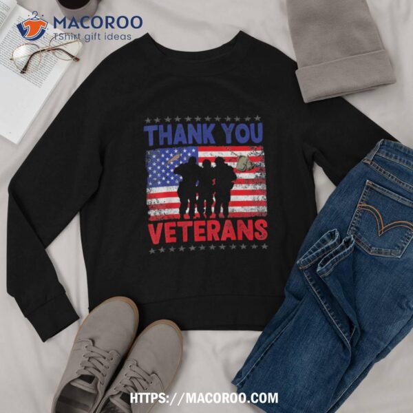 Thank You Veterans Service Patriot Veteran Day American Flag Shirt