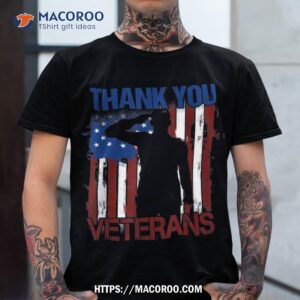 Thank You Veterans Service Patriot Veteran Day American Flag Shirt