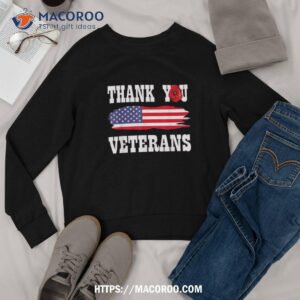 thank you veterans shirt with american flag red poppy sweatshirt