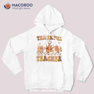 Thankful Teacher Retro Groovy Thanksgiving Fall Shirt