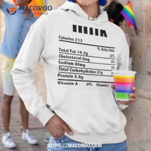 thanksgiving xmas costume nutrition facts milk shirt hoodie