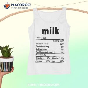 thanksgiving xmas costume nutrition facts milk shirt tank top