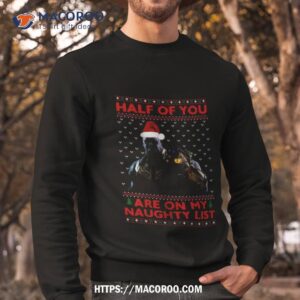 thanos mug half of you are on my naughty list funny christmas shirt sweatshirt
