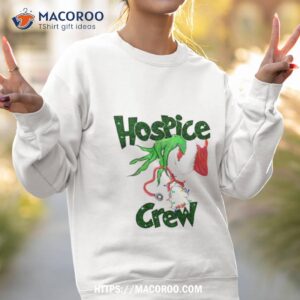 the grinch hand christmas hospice crew shirt sweatshirt 2