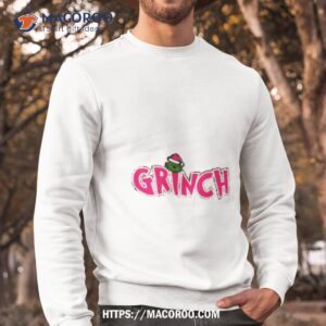 the grinch santa hat pink shirt sweatshirt
