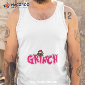 the grinch santa hat pink shirt tank top