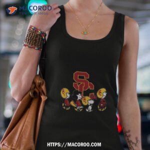 the peanuts snoopy and friends cheer for the usc trojans ncaa shirt tank top 4