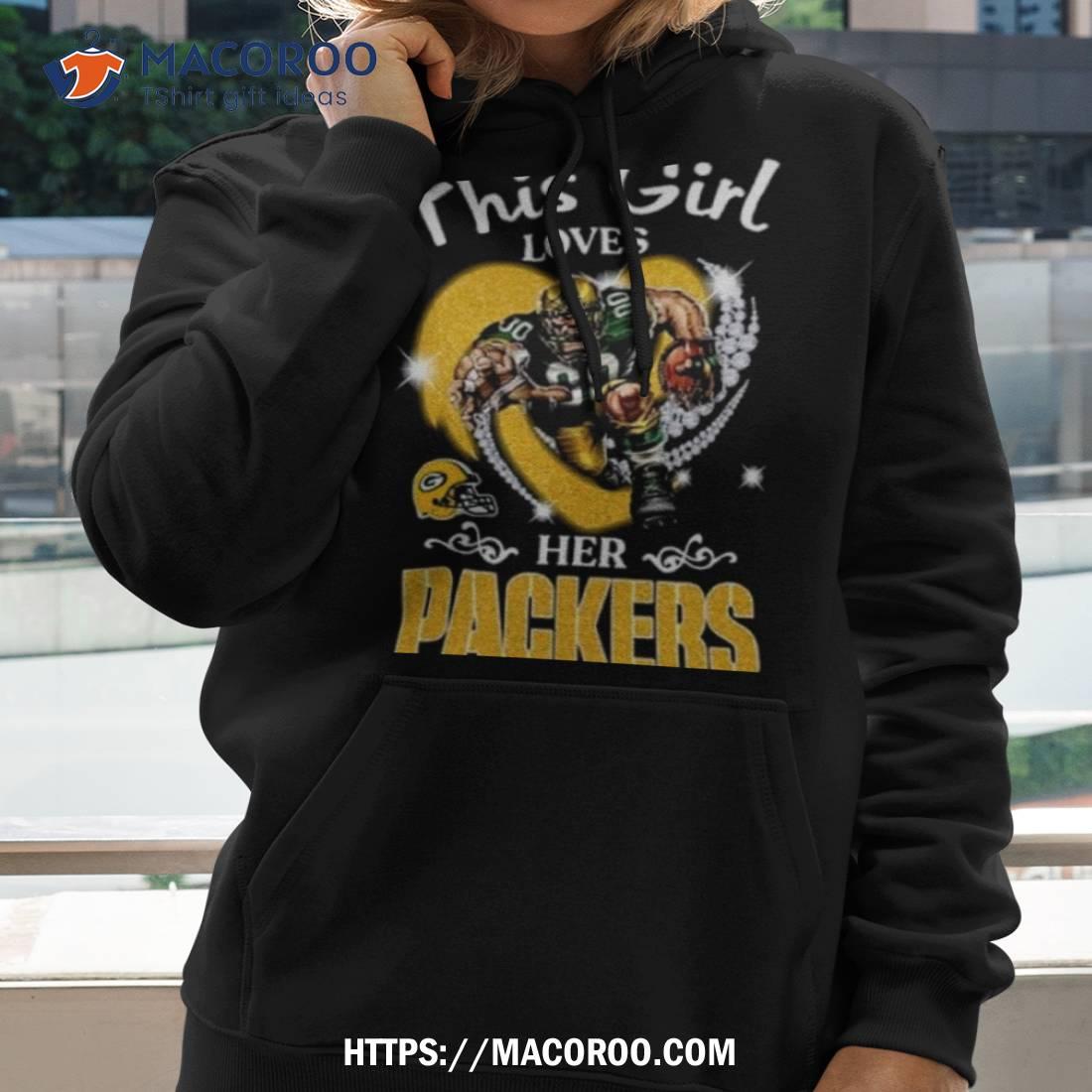 This Girl Loves Her Green Bay Packers Mascot Diamond Heart Shirt This Girl Loves Her Green Bay Packers Mascot Diamond Heart Shirt