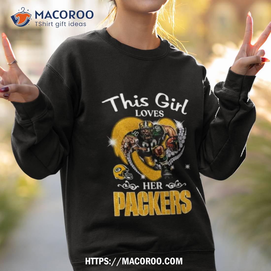 This Girl Loves Her Green Bay Packers Mascot Diamond Heart Shirt This Girl Loves Her Green Bay Packers Mascot Diamond Heart Shirt