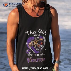 this girl loves her minnesota vikings mascot diamond heart shirt tank top