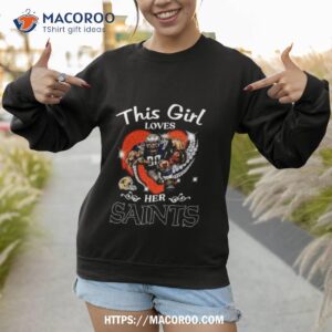 this girl loves her new orleans saints mascot diamond heart shirt sweatshirt