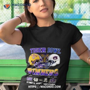 tigers bowl winners lsu tigers 48 18 auburn tigers 2023 tiger stadium score shirt tshirt 1