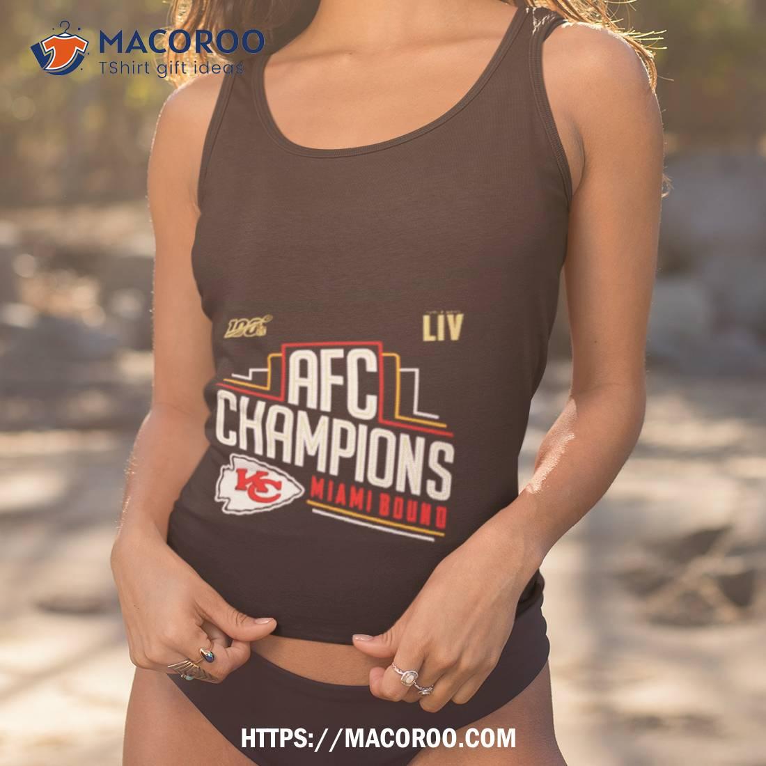 New Kansas City Chiefs AFC Champions Miami Bound LIV T-Shirt Size XL