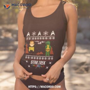 Trexels Pixelated Captain Kirk Christmas Star Trek Shirt