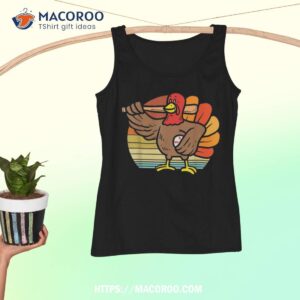 turkey baseball retro thanksgiving sports boys kids shirt tank top