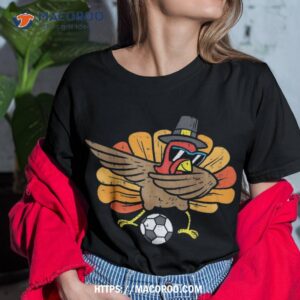 Turkey Dab Soccer Football Thanksgiving Dance Boys Girls Shirt