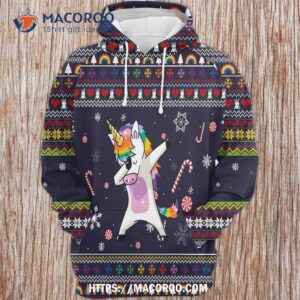 unicorn dab gosblue unisex 3d novelty hoodies for xmas sublimation christmas pullover sweatshirt funny 0