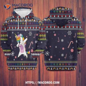 Unicorn Xmas All Over Print 3D Hoodie