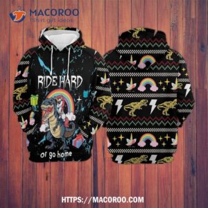 unicorn t rex gosblue unisex 3d sublimation christmas pullover sweatshirt graphic printed hoodies funny 1
