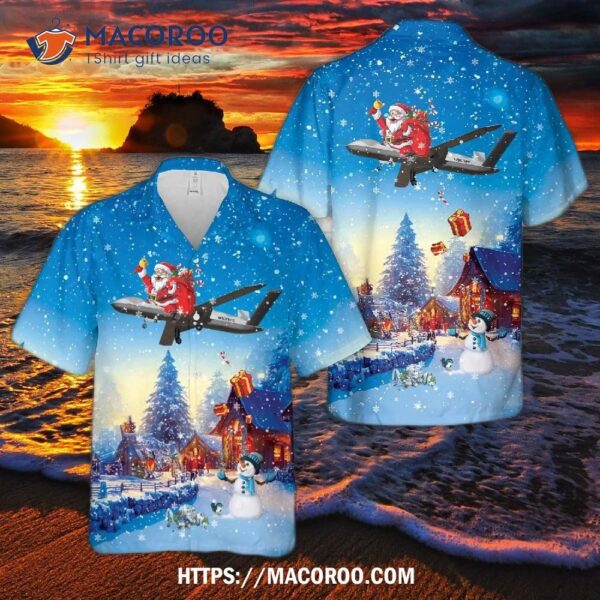 Us Air Force General Atomics Mq-20 Avenger “skyborg” Christmas Hawaiian Shirt