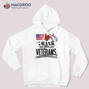 us flag heart thank you veterans memorial patriotic shirt hoodie