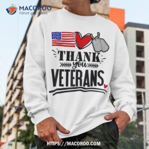 us flag heart thank you veterans memorial patriotic shirt sweatshirt