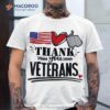 Us Flag Heart Thank You Veterans Memorial Patriotic Shirt