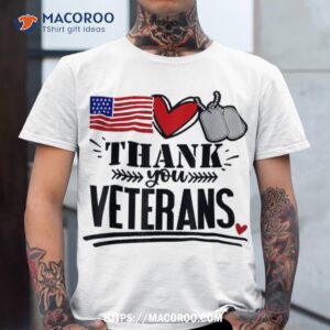 us flag heart thank you veterans memorial patriotic shirt tshirt