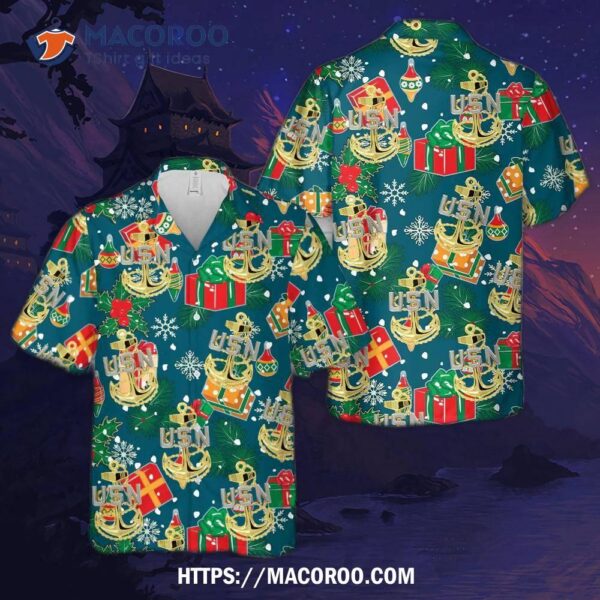 Us Navy Chief Anchor Christmas Hawaiian Shirt