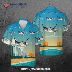 Usaf 18th Flight Test Squadron V-22 Osprey Hawaiian Shirt