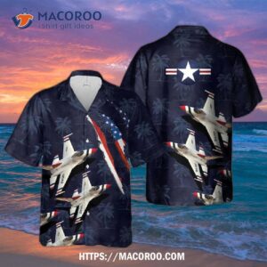Usaf Thunderbirds Lockheed Martin F-16cm Fighting Falcon Hawaiian Shirt