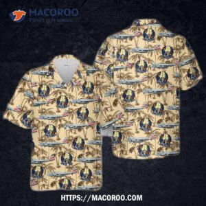 Vaq-136 Ea-6b “prowler” “the Gauntlets” Hawaiian Shirt