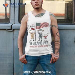 veterans day shirt usa american flag military family son kid tank top 2