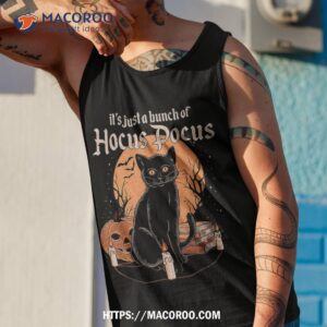 vintage halloween black cat it s just a bunch of hocus pocus shirt tank top 1