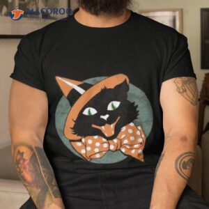 Vintage Halloween Cat – Spooky Black Shirt