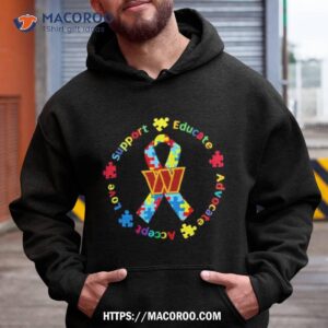 Washington Commanders Support Educate Advocate Accept Love Autism Awareness T Shirt
