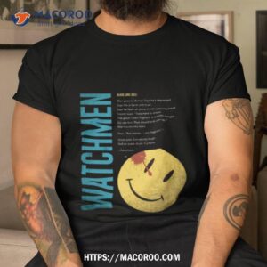 watchmen smiley with rorschach s joke shirt tshirt