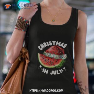 watermelon christmas in july xmas shirt tank top 4