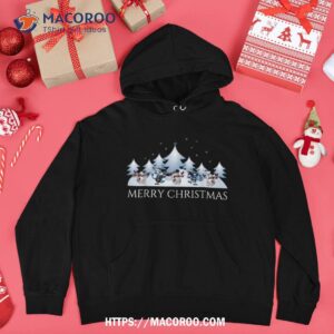 white christmas trees and snow shirt hoodie