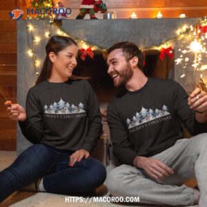 white christmas trees and snow shirt sweatshirt