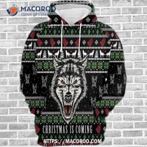 Wolf Christmas Tree All Over Print 3D Hoodie