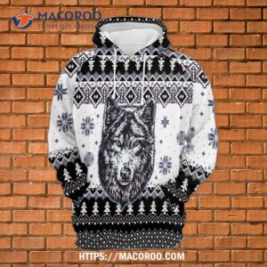 wolf gosblue unisex 3d sublimation christmas pullover hoodie xmas sweatshirt funny 0