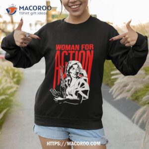 woman for action shirt sweatshirt