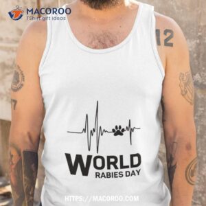 world rabies day heart beat dog paw shirt tank top